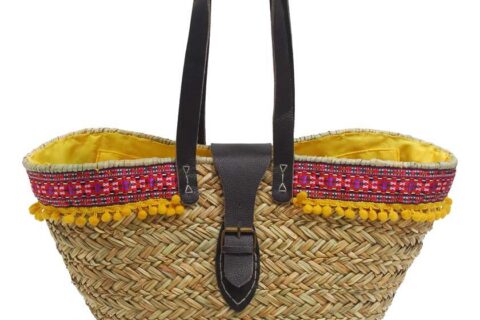 Sac en paille pompons