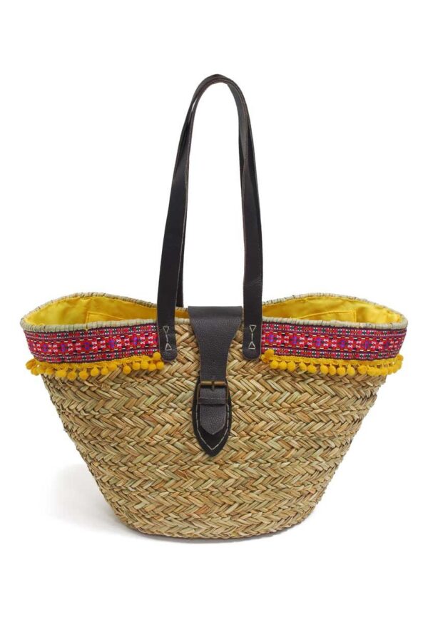 Sac en paille pompons