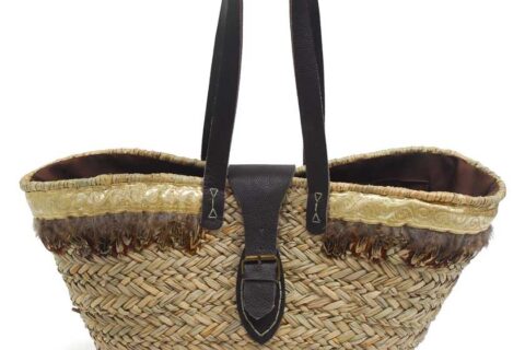 Sac en paille plumes