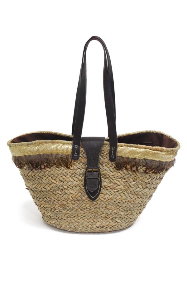 Sac en paille plumes