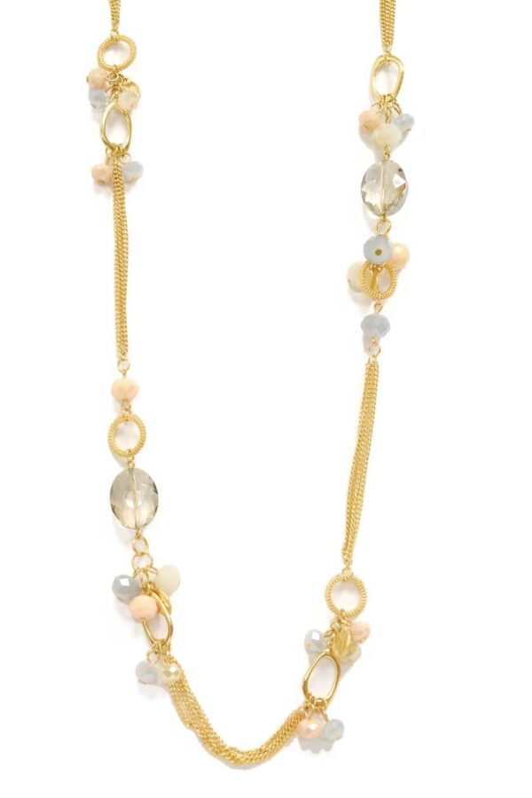 Collier à longue chaîne avec perles