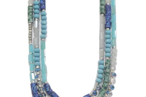 Collier exotique bleu