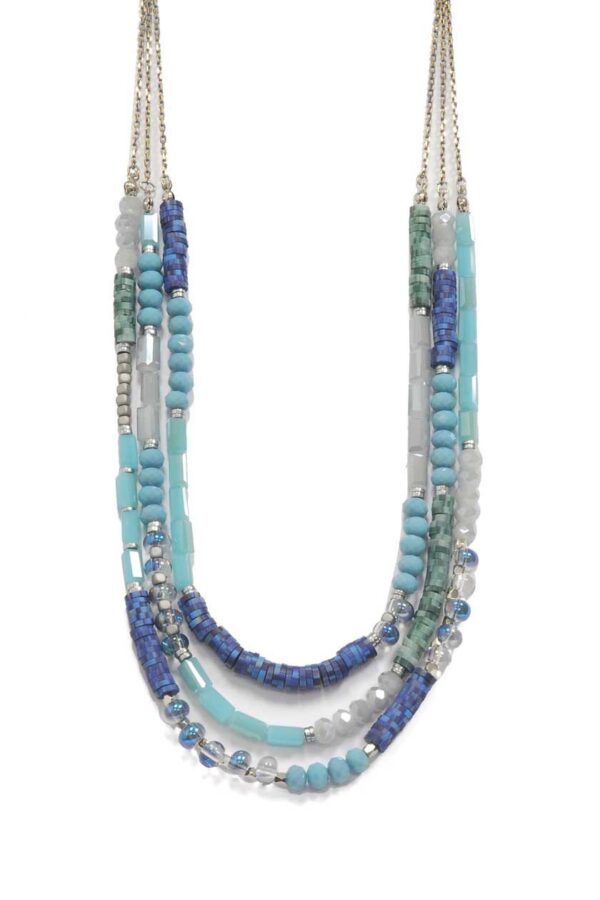 Collier exotique bleu