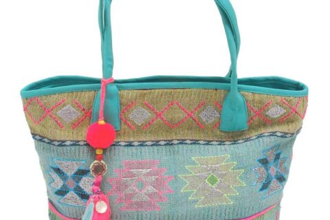 Sac cabas bleu astèque