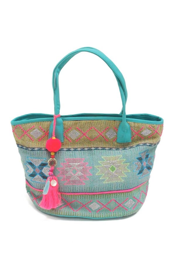 Sac cabas bleu astèque