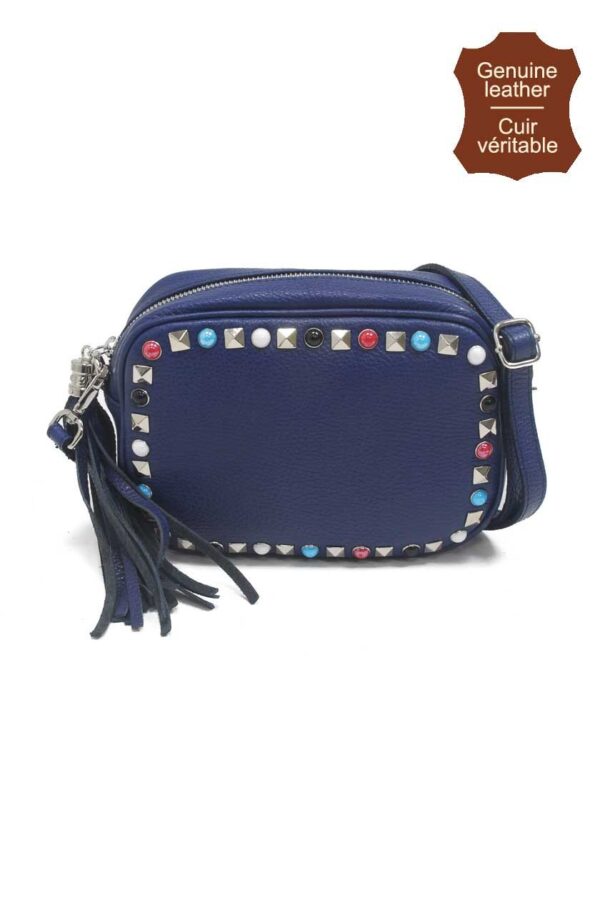 Sac bleu avec clous