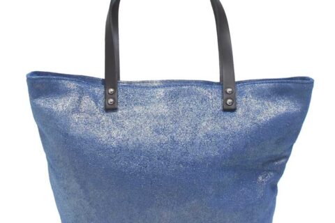 Sac cabas en daim brillant
