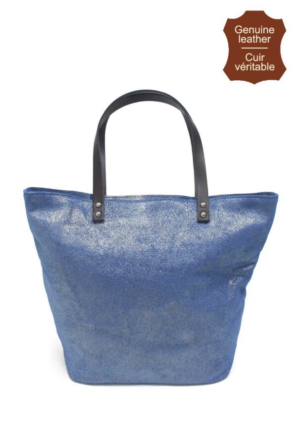 Sac cabas en daim brillant