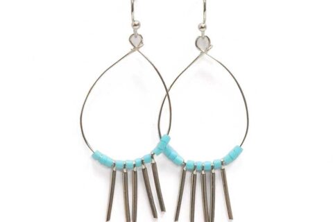Boucles d'oreilles créoles bleues