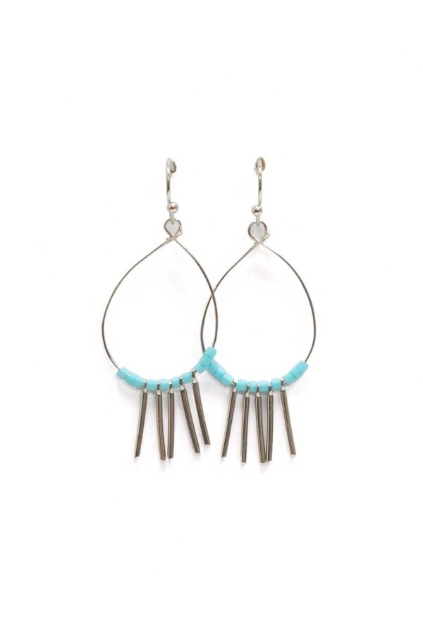 Boucles d'oreilles créoles bleues