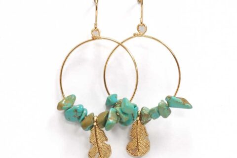 Boucles d'oreilles pierres bleues