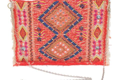 Sac pochette bohème orange