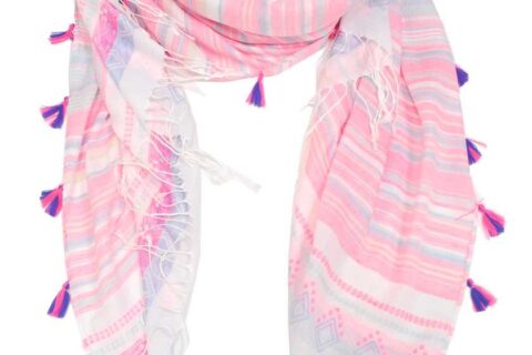 Foulard pompon rose