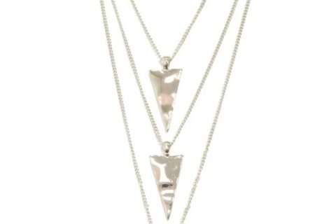 Collier à multi chaînes - pendentif triangulaire