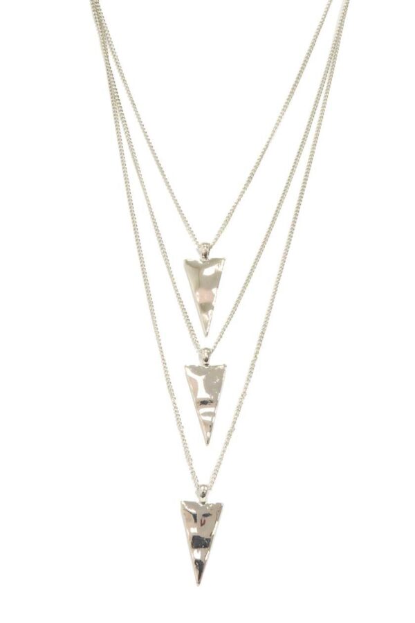 Collier à multi chaînes - pendentif triangulaire