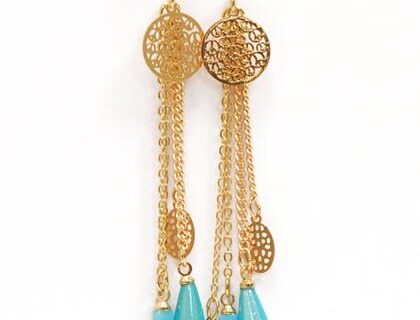 Boucles d'oreilles pendantes à perles