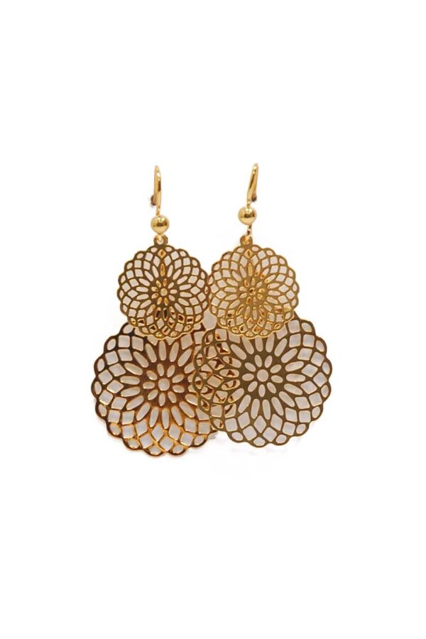 Boucles d'oreilles dorées en filigrane