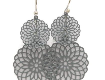 Boucles d'oreilles noir en filigrane