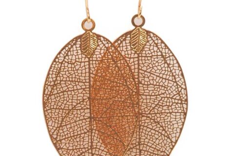 Boucles d'oreilles en filigrane - feuille en métal