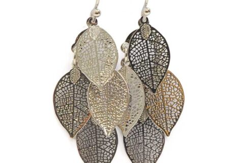 Boucles d'oreilles pendentif feuilles