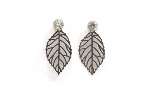 Boucles d'oreilles feuilles noires