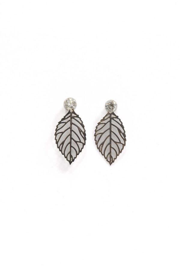 Boucles d'oreilles feuilles noires