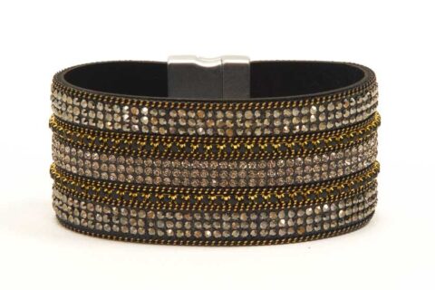 Bracelets bronze et or à strass