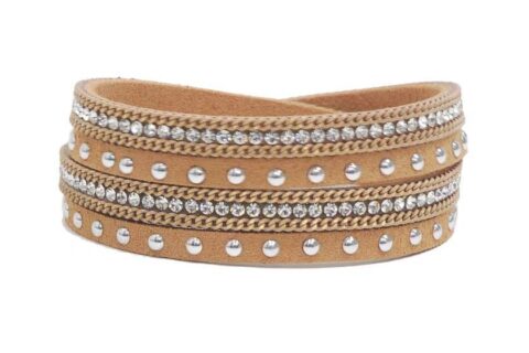 Bracelet beige à clous