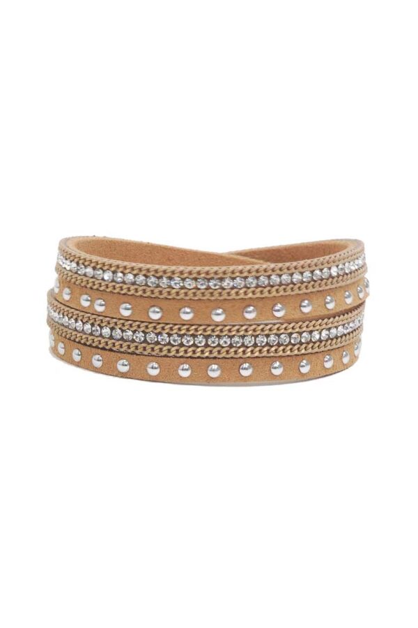 Bracelet beige à clous