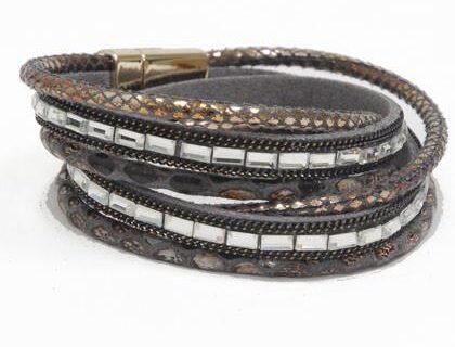 Bracelet serpenté à pierres