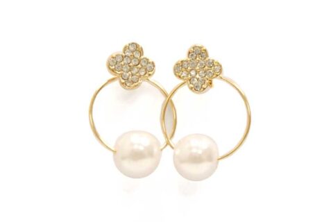 Boucles d'oreilles perles et strass