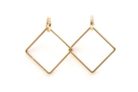 Boucles d'oreilles chic carré dorées