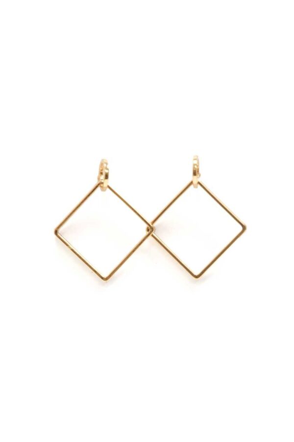 Boucles d'oreilles chic carré dorées
