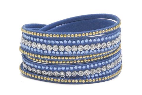 Bracelet bleu à strass
