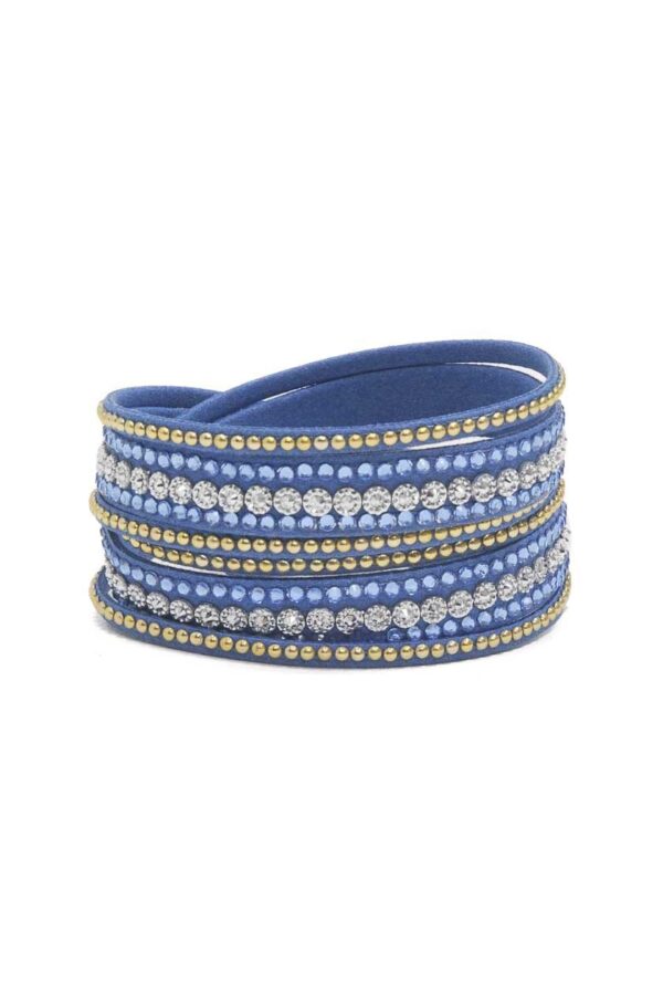Bracelet bleu à strass